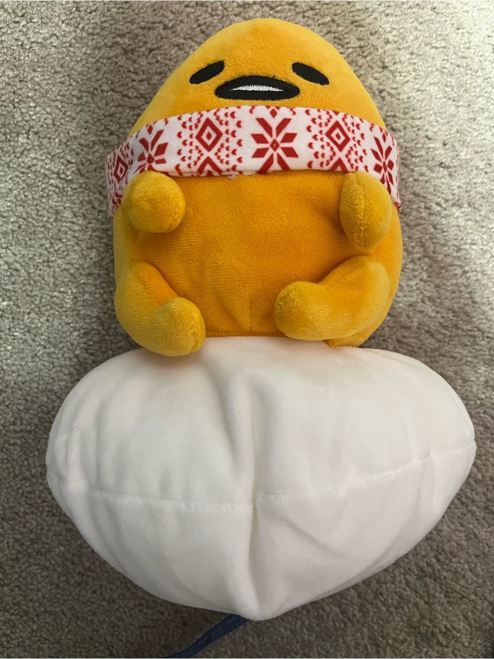 Hello kitty gudetama sitting on a cloud sanrio plush stuffed animal
